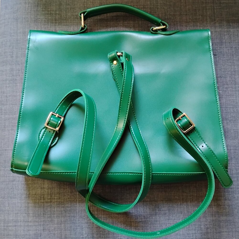 Collectif Green and tweed Satchel backpack Bag - Picture 2 of 8
